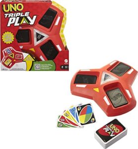 UNO Triple Play Card Game with Card-Holder Unit with Lights & Sounds & 112 Cards