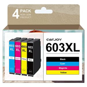 603XL Ink Cartridges Multipack Replacement for Epson 603 XL for Expression Home XP-3100 XP-4100 XP-2100 XP-2105 XP-3105 Workforce WF-2810 WF-2830 WF-2835 WF-2850 (Black Cyan Magenta Yellow,4-Pack)