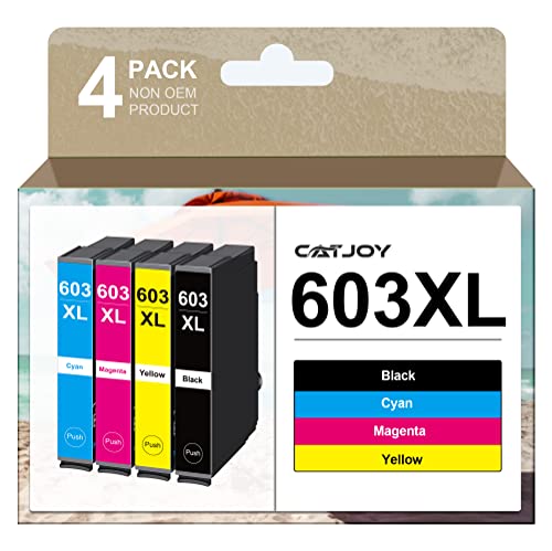603XL Ink Cartridges Multipack Replacement for Epson 603 XL for Expression Home XP-3100 XP-4100 XP-2100 XP-2105 XP-3105 Workforce WF-2810 WF-2830 WF-2835 WF-2850 (Black Cyan Magenta Yellow,4-Pack)