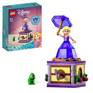 LEGO 43214 Disney Princess Twirling Rapunzel Buildable Toy with Diamond Dress Mini-Doll and Pascal the Chameleon Figure
