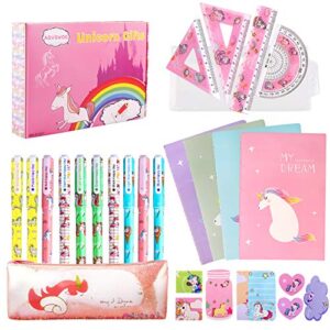 Unicorn Stationary Sets Gifts for Girls 4 5 6 7 8 9 10 11 Year Old Girl Gift Birthday Present for Kids School Includes Unicorn Notebook