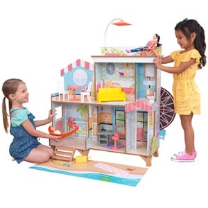 KidKraft 20053 Ferris Wheel Fun Beach Wooden Dolls House with 19 Accessories