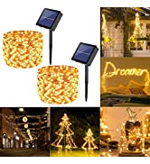 Joomer Solar Lichterketten, 200LED 8 Modi Outdoor Lichterketten mit großen Perlen, wasserdichte S...