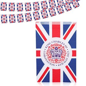 Mayoii 32.8Ft 20 Rectangle Union Jack Emblem Kings Charles Coronation Decorations