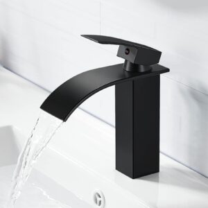 AIMOYO Black Basin Mixer Tap Waterfall Bathroom Sink Taps
