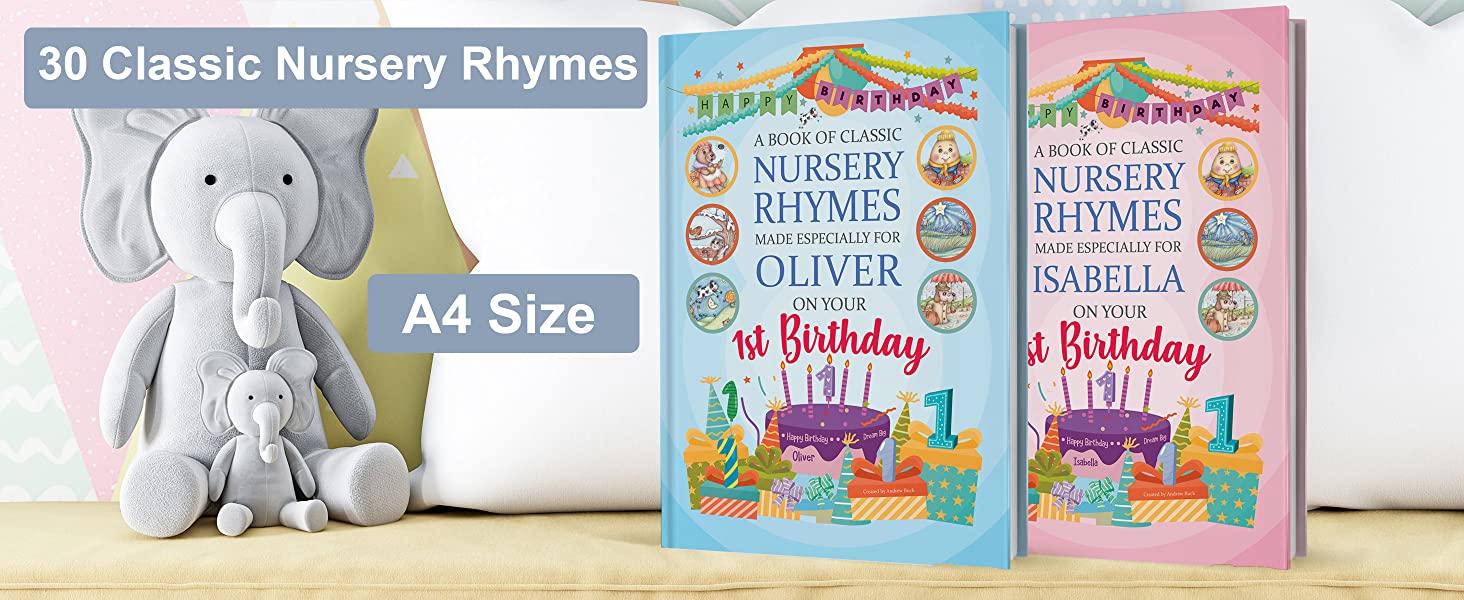 first birthday gift book of nursery rhymes present for granddaughter grandson godson goddaughter