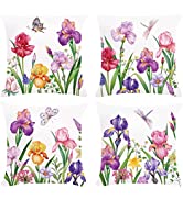 Bonhause Flower Cushion Covers 18 x 18 Inch Set of 4 Garden Floral Butterfly Decorative Spring Th...