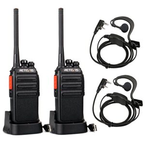 Retevis RT24 Walkie Talkie PMR446 License-free Professional Two Way Radio 16 Channels Walkie Talkies Scan TOT with USB Charger and Earpieces