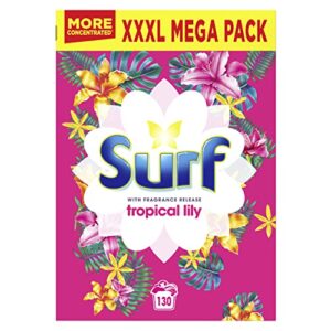Surf Tropical Lily for fabric care Laundry Powder for brilliantly clean laundry every time 6.5 kg 130 washes (Packing may vary)