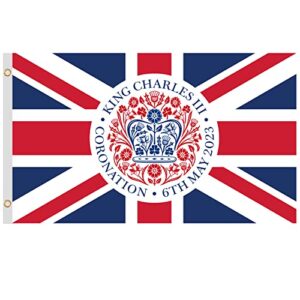 Mayoii 5x3FT King Charles III Coronation Flag With Official Coronation Logo