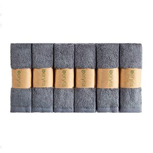 Beryris Bamboo Wash Cloths Bamboo Face Cloth (Pack of 6) - 25 x 25 cm Soft Face Cloth Flannels for Washing Face