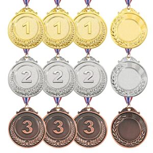 Caydo 12 Pieces 2 Inch Gold Silver Bronze Award Medals Winner Medals with 1st 2nd 3rd for Competitions
