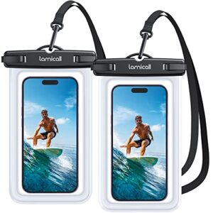 Lamicall Waterproof Phone Pouch Case - [2 Pack] IPX8 Waterproof Phone Case for Swimming Dry Bag with Clip Strap for iPhone 14 13 12 11 Pro Max Plus Mini