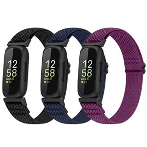 enkic 3 Pack Elastic Strap Compatible with Fitbit Inspire 3/Fitbit Inspire 2/Fitbit Inspire/Inspire HR/Fitbit Ace 3/Ace 2 Strap