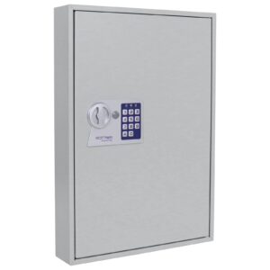 Rottner Large High Security 100-Key Storage Cabinet – High Security Wall Mounted Electronic Lock Safe with 100 Key Hooks/Tags Included – Secure Metal Key Protection Box with 100 Key Capacity