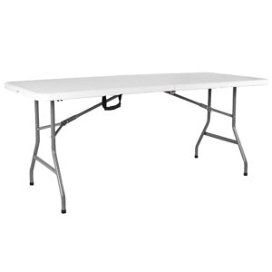 Amazon Basics Heavy Duty Trestle Picnic Folding Table Silver