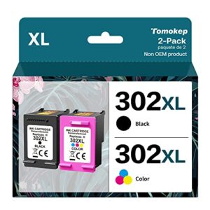 Tomokep Remanufactured 302XL Ink Cartridges Replace for HP 302 Ink Cartridges Combo pack