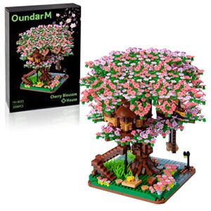 OundarM Mini Cherry Blossom Treehouse Bonsai Tree Building Blocks Set