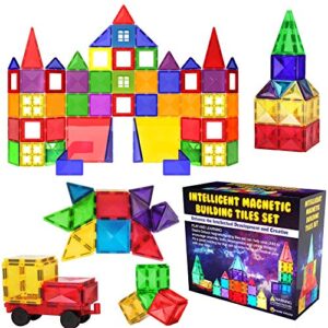 Desire Deluxe Magnetic Building Blocks Tiles STEM Toy Set 57PC – Kids Learning Educational Construction Toys for Boys Girls Present Age 3 4 5 6 7 Year Old - Gif