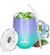 Amazon Brand - Umi Reusable Coffee Cup, Stainless Steel Tumbler with Straw and Lid for Hot&Cold D...