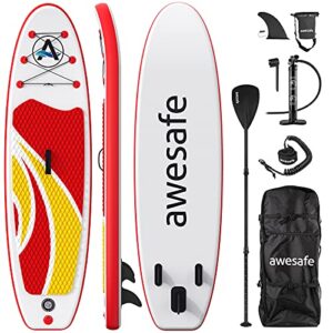awesafe Inflatable Stand Up Paddle Board with Premium SUP/ISUP Accessories Including Backpack