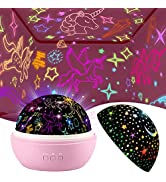 DQMOON Girls Toys for 2-8 Year Old Kids, Timer Rotation Star Projector Night Light for Kids Age 3...