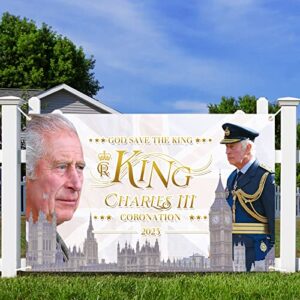 Mayoii 6 x 4 FT King Charles III Coronation Decorations Banner 2023
