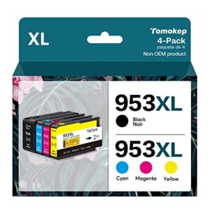 Tomokep Replacement for HP 953XL Ink Cartridges Multipack with Newest Chip for 953 XL Compatible for HP Officejet Pro 7740 8218 8710 8715 8718 8719 8720 8725 8730 8740(Black