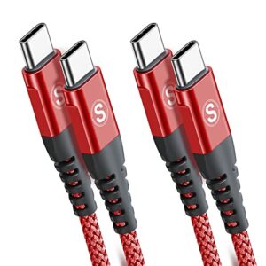 2-Pack 2M USB C to USB C Cable 60W 3A Fast Charger Cable Braided Compatible for MacBook Air/Pro iPad Pro/Air 2020