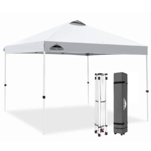EAGLE PEAK 3m x 3m Pop Up Gazebo Tent Instant Outdoor Canopy Straight Leg Shelter (White)