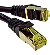 kenable CAT8.1 Ethernet Cable RJ45 SFTP Shielded 2000MHz High Speed 40Gbps 1m Black [1 metres]