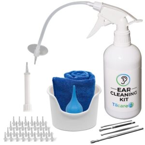 Ear Wax Removal Tool by Tilcare - Ear Irrigation Flushing System for Adults & Kids - Perfect Ear Cleaning Kit - Includes Basin