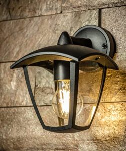 CGC Black Outdoor Outside Lights Traditional Contemporary Waterproof Lampholder Weatherproof Porch Patio Door Wall Terrace Garden (Downlight)            [Energy Class A+++]