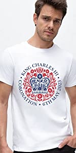 Coronation 2023 Official Emblem Logo T-Shirt,King Charles III T-Shirt White