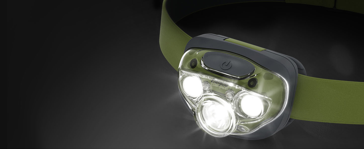 Energizer Torches - Head Torch, Green with 3 Lights