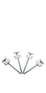 Baby Gate Guru Spindle Rods, M8 White