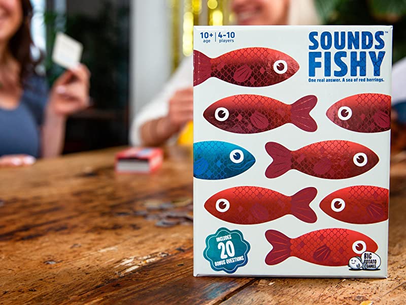 sounds fishy, board games big potato games family games kids adults fun funny