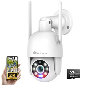 2K Outdoor Security Camera with 64G SD