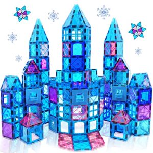 Magnetic Building Blocks Kid Boy Girl Toys Age 3-4 Stronger Magnetic Tiles 3D Princess Castle Toys for Kid Age 3 4 5 6 7 8 Learning Educational Construction Gift for 3+ Year Old Boy Girl Birthday Gif