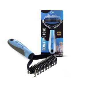 Fur Magic Dematting Comb for Dogs – Pet Deshedding Tool for Removing Loose Undercoat