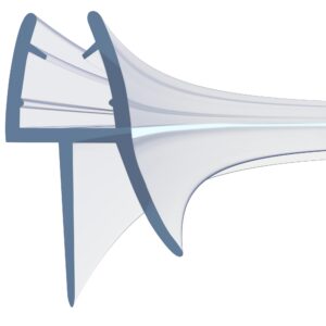 HNNHOME 870mm Pre - Curve Rubber Plastic Bath Shower Screen Seal Strip Perfect for 4-6mm Curved or Straight Glass Door Up to 20mm Gap