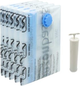 Amazon Basics Vacuum Compression Storage Bags with Airtight Valve and Hand Pump - Large