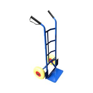 G-Rack Steel Sack Truck - High Back Steel Sack Barrow with Anti Puncture Tyres - 35 x 40 x 130 cm - Heavy Duty Trolley for Lifting
