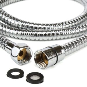 H&S 1.75m (69”) Stainless Steel Replacement Shower Hose Anti-Kink with 2 Washers - Chrome