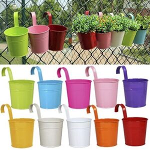 OGIMA 10 x Metal Iron Flower Pot Vase Hanging Balcony Garden Planter Home Deco