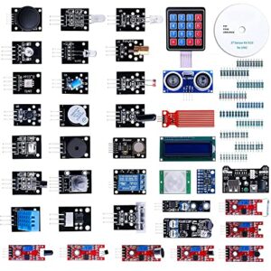 MMOBIEL Sensor Modules Kit Complete Set for Most Single Board Computers Compatible with Arduino IDE UNO R3 Mega Nano - Incl. Tutorial - 37 in 1