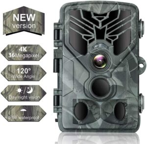 SUNTEKCAM Wildlife Camera 36MP 4K Trail Camera with 940nm Night Vision 0.2s Motion Activated 120° Detecting Range IP66 Waterproof Design for Garden Camera Trap and Outdoor Nature Wildlife Scouting