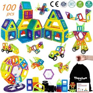 Theefun 100 Pcs Magnetic Building Blocks