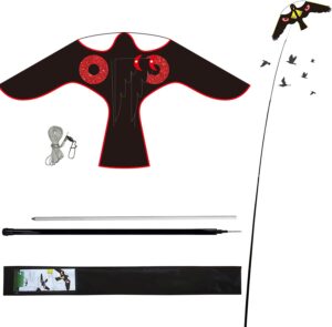 Laptony Bird Scarer Flying Kite Crops Farm Protector Bird Hawk Flying Kite with 6m Telescopic Pole