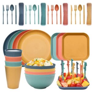Unbreakable Dinnerware Sets for 4 People